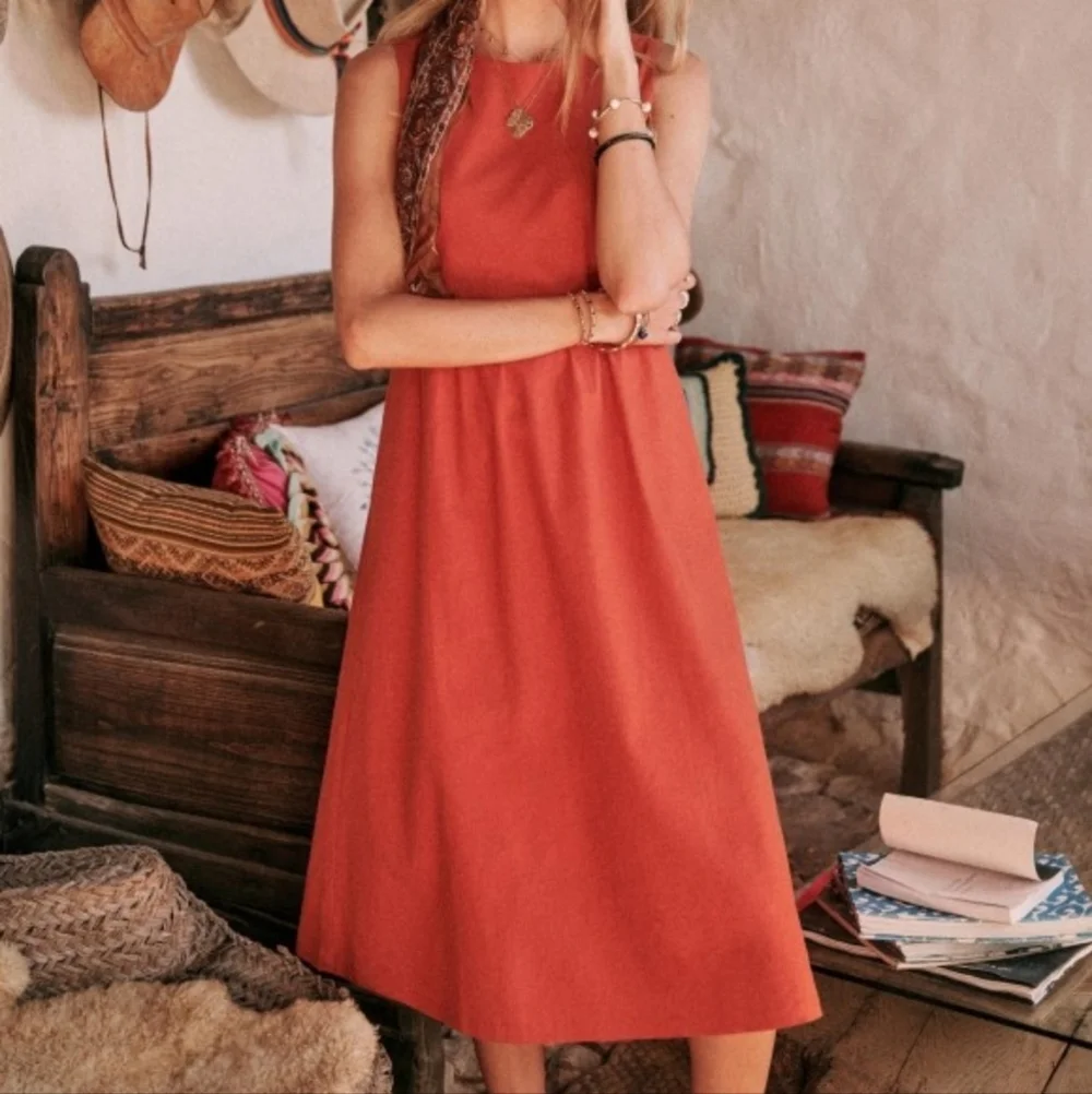 Sezane Celeste Dress in Rust size 40 NWT - Picture 2 of 11